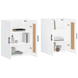 Berkfield Wall Mounted Cabinets 2 Pcs White Engineered Wood - thumbnail 3