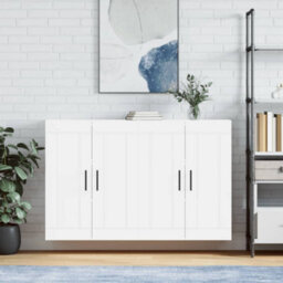 Berkfield Wall Mounted Cabinets 2 Pcs White Engineered Wood - thumbnail 1