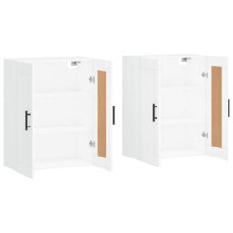 Berkfield Wall Mounted Cabinets 2 Pcs White Engineered Wood - thumbnail 4