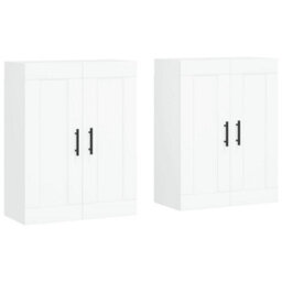 Berkfield Wall Mounted Cabinets 2 Pcs White Engineered Wood - thumbnail 2