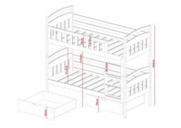 Arte Olive Wooden Bunk Bed Ignas With Storage W98Cm - Modern Bunk With Secure Rails And Ample Storage - thumbnail 2