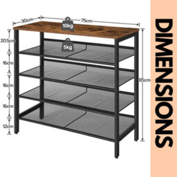 Rafaelo Mobilia 5-Tier Shoe Organizer Shelf Hallway Storage - thumbnail 8