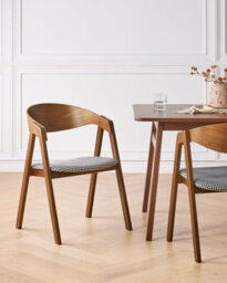 Beliani Set Of 2 Dining Chairs Yuba Wood Black/ White - thumbnail 2