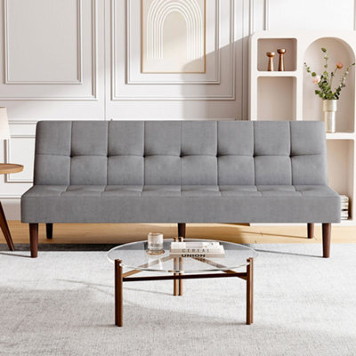 Living And Home Grey Contemporary Velvet Convertible Sofa Bed - image 1