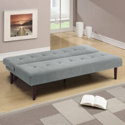 Living And Home Grey Contemporary Velvet Convertible Sofa Bed - thumbnail 2
