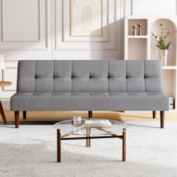 Living And Home Grey Contemporary Velvet Convertible Sofa Bed