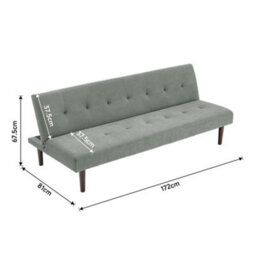 Living And Home Grey Contemporary Velvet Convertible Sofa Bed - thumbnail 6