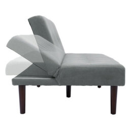 Living And Home Grey Contemporary Velvet Convertible Sofa Bed - thumbnail 3