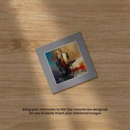 Ak Frames 8X8 Mid Grey Picture Mounts To Fit 5X5 Aperture Size - Mount Board Only (No Frame Included) - thumbnail 5