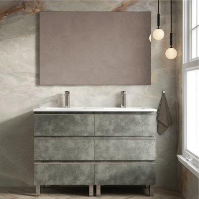 Banyetti Vatilla 1200mm Floorstanding Vanity Unit With Athena Basin - Cemento Grey - image 1