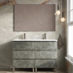 Banyetti Vatilla 1200mm Floorstanding Vanity Unit With Athena Basin - Cemento Grey - thumbnail 1