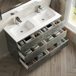 Banyetti Vatilla 1200mm Floorstanding Vanity Unit With Athena Basin - Cemento Grey - thumbnail 3