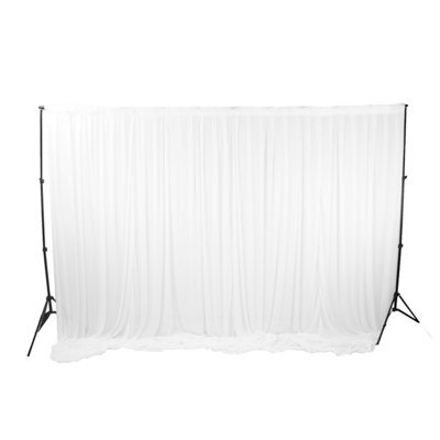 Neel Blue 3X9 Metres Ice Silk Backdrop Photography Curtains, White - image 1