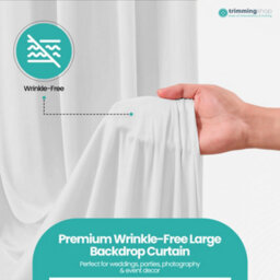 Neel Blue 3X9 Metres Ice Silk Backdrop Photography Curtains, White - thumbnail 6