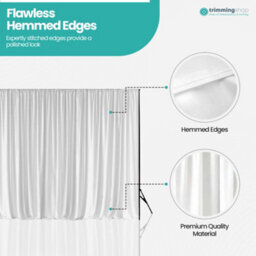 Neel Blue 3X9 Metres Ice Silk Backdrop Photography Curtains, White - thumbnail 5
