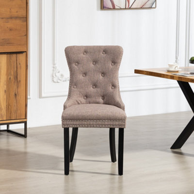 Rivara Fabric Dining Chairs - Set Of 2 - Dark Brown - image 1