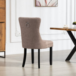 Rivara Fabric Dining Chairs - Set Of 2 - Dark Brown - thumbnail 4