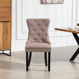 Rivara Fabric Dining Chairs - Set Of 2 - Dark Brown