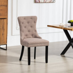 Rivara Fabric Dining Chairs - Set Of 2 - Dark Brown - thumbnail 2