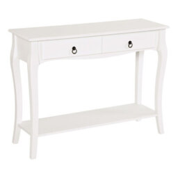 Wyld Haus Noro 100Cm Mid Century Ivory White Console Table - 2 Drawers And Lower Shelf - thumbnail 2
