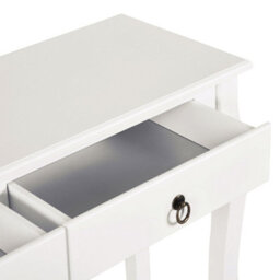 Wyld Haus Noro 100Cm Mid Century Ivory White Console Table - 2 Drawers And Lower Shelf - thumbnail 7