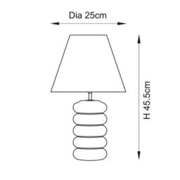 Luminosa Lighting Luminosa Squash Ocean Spray Glaze Table Lamp With Coral Pink Fabric Ripple Shade 25Cm B22 - thumbnail 8