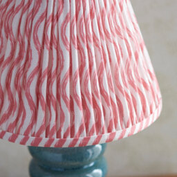 Luminosa Lighting Luminosa Squash Ocean Spray Glaze Table Lamp With Coral Pink Fabric Ripple Shade 25Cm B22 - thumbnail 4