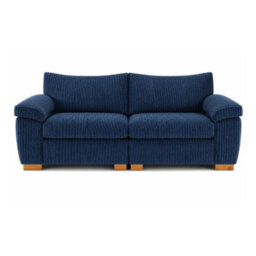 Sofaselectionuk Ltd Amalfi 2 Seater Split Sofa Soft Fabric In Blue - thumbnail 1