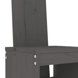 Berkfield 7 Piece Garden Bar Set Grey Solid Wood Pine - thumbnail 5