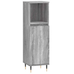 Walplus Bathroom Cabinet Grey Sonoma 30X30X100 Cm Engineered Wood - thumbnail 2