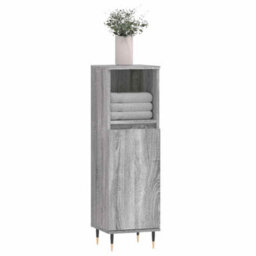 Walplus Bathroom Cabinet Grey Sonoma 30X30X100 Cm Engineered Wood - thumbnail 3