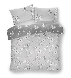 Smart Living Duvet Cover With Pillowcases Polycotton Quilt Bedding Covers Comfy Breathable Comforter Cover Set - Grey - thumbnail 2