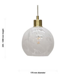 First Choice Lighting Set Of 2 Confetti - Glass Globe With Satin Brass Pendant Fittings - thumbnail 6