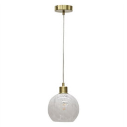 First Choice Lighting Set Of 2 Confetti - Glass Globe With Satin Brass Pendant Fittings - thumbnail 3