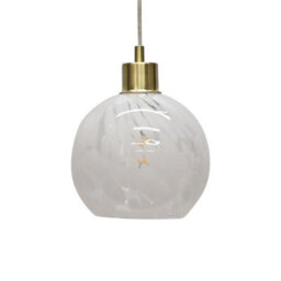 First Choice Lighting Set Of 2 Confetti - Glass Globe With Satin Brass Pendant Fittings - thumbnail 2