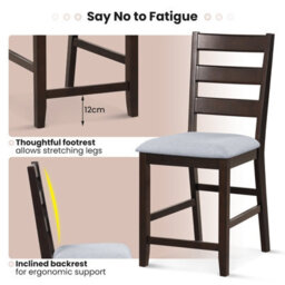 Costway Set Of 2 Bar Stools Counter Height Chair Pub Dining Chairs With Padded Seat - thumbnail 7
