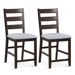 Costway Set Of 2 Bar Stools Counter Height Chair Pub Dining Chairs With Padded Seat - thumbnail 1