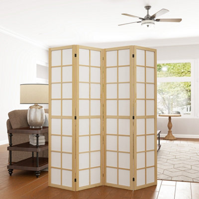Homcom Indoor Room Partition, 4 Panel Folding Room Divider, 160 X 170Cm - image 1