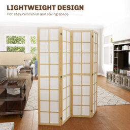 Homcom Indoor Room Partition, 4 Panel Folding Room Divider, 160 X 170Cm - thumbnail 6