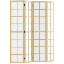 Homcom Indoor Room Partition, 4 Panel Folding Room Divider, 160 X 170Cm - thumbnail 2