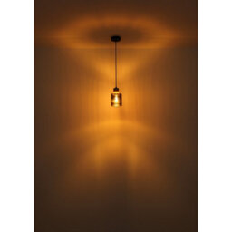 Luminosa Lighting Luminosa Aleidis Slim Pendant Ceiling Light Matt Black Smoke Glass Shade 1X E27 - thumbnail 4