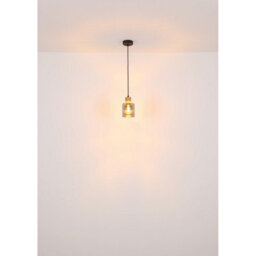 Luminosa Lighting Luminosa Aleidis Slim Pendant Ceiling Light Matt Black Smoke Glass Shade 1X E27 - thumbnail 5