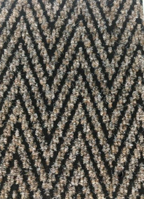 Super Magnum & Magnus Entrance Matting By Remland (Chevron Beige & Black, 1M X 2M) - image 1