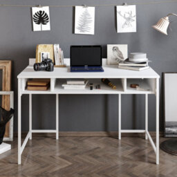 Decorotika Tumata Writing Desk Study Desk White Marble Effect And Gold - thumbnail 3