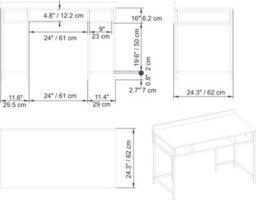 Decorotika Tumata Writing Desk Study Desk White Marble Effect And Gold - thumbnail 2