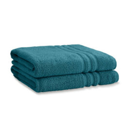 Catherine Lansfield Bathroom Zero Twist 500 Gsm Soft & Absorbent Cotton Bath Sheet Pair Teal Green - thumbnail 5
