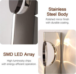 Amorly Modern Wall Sconces, Up And Down Wall Mount Light, 360 Rotatable Silver Wall Decor For Stairway Hallway Living Room - thumbnail 6