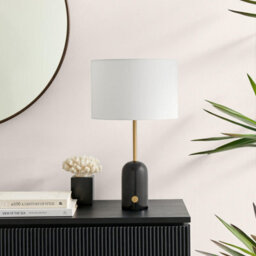 Furniturebox Uk Joceline Black Marble Tall Dimmable Table Lamp - thumbnail 3