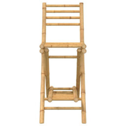 Walplus Outdoor Bar Stools With Footrests 2 Pcs Foldable Bamboo - thumbnail 5