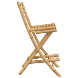 Walplus Outdoor Bar Stools With Footrests 2 Pcs Foldable Bamboo - thumbnail 6